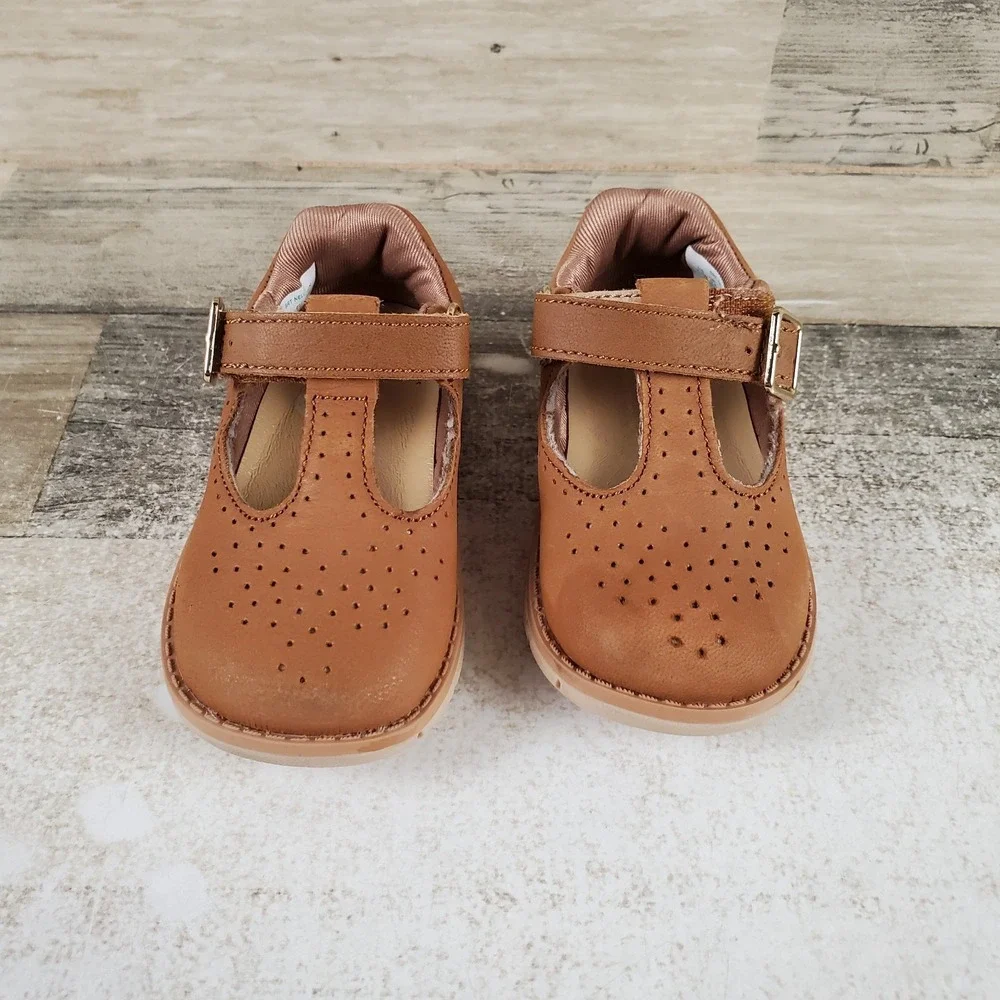 Stride Rite Lacey 2.0 Toddler Shoes Sz 4.5 W Brown Leather Hook-and-Loop Strap